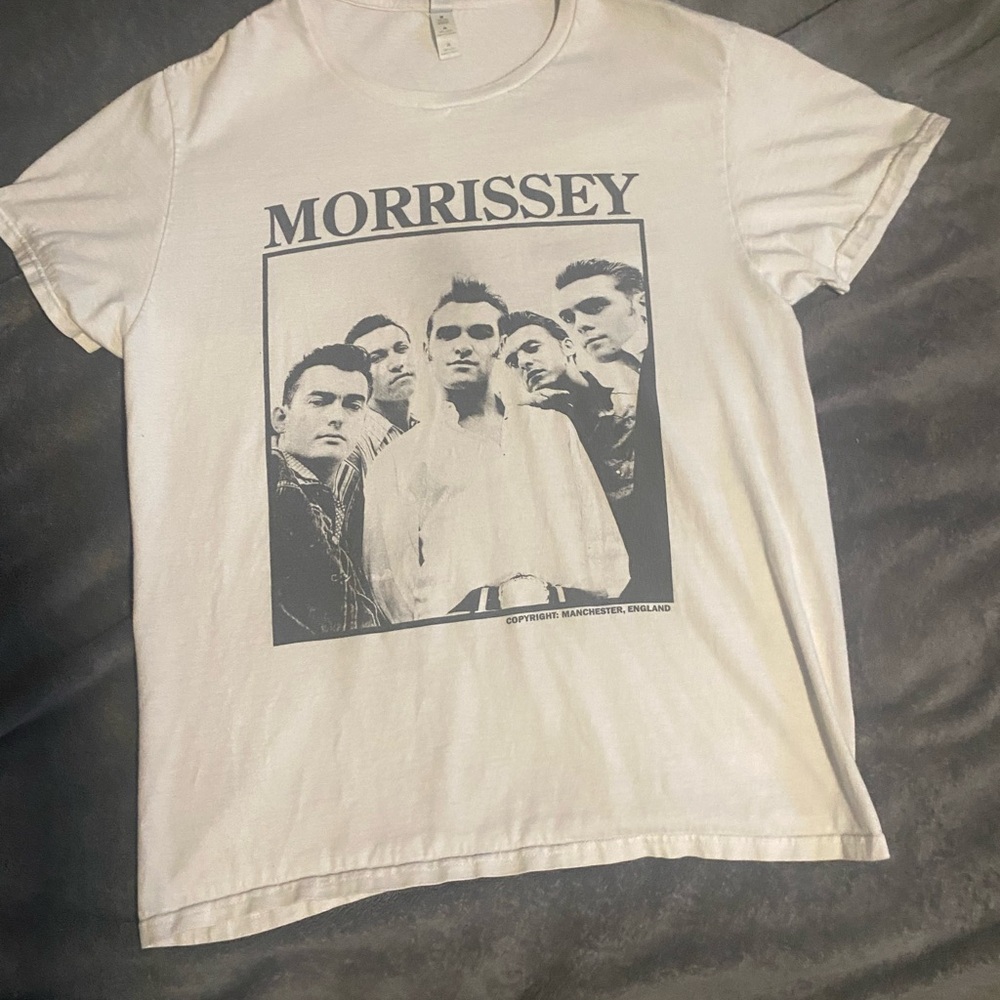 Morrissey Y? White Short Sleeve Tee Vintage Band Graphic